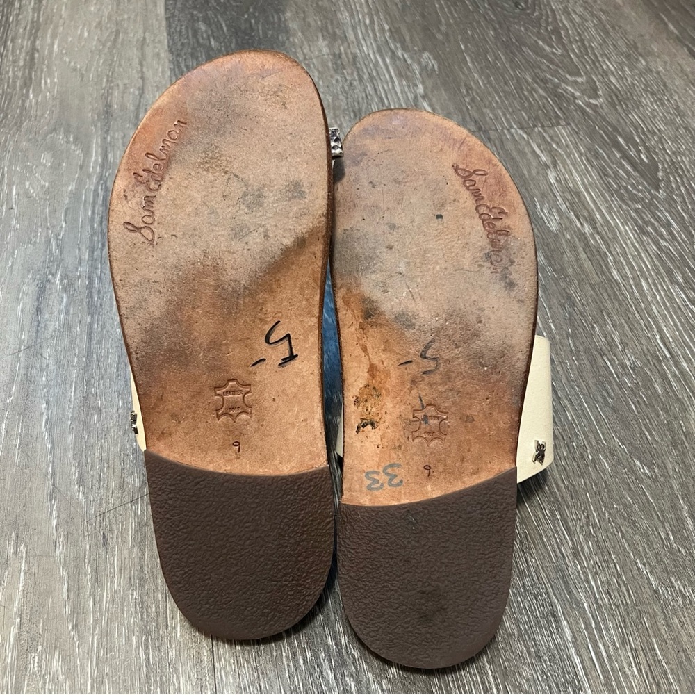 Sam Edelman Maxy Slide Sandals Leather‎ Toe Ring Flat Slip On Size 9 - Picture 6 of 6